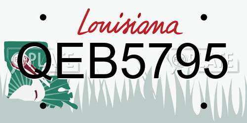 QEB5795 Louisiana License Plate