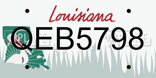 QEB5798 Louisiana License Plate