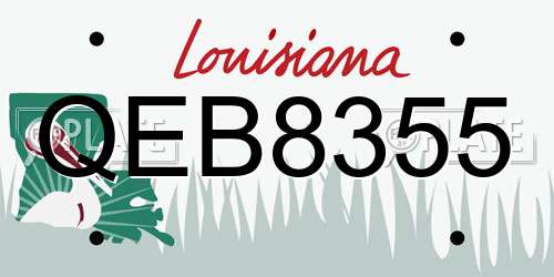 QEB8355 Louisiana License Plate