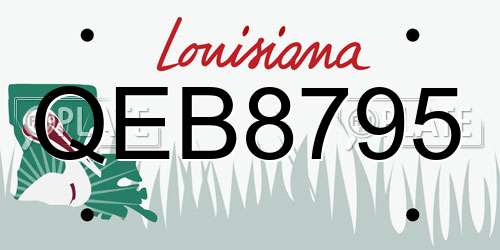 QEB8795 Louisiana License Plate