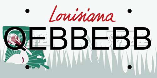 QEBBEBB Louisiana License Plate