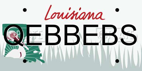 QEBBEBS Louisiana License Plate