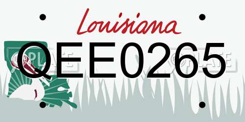 QEE0265 Louisiana License Plate
