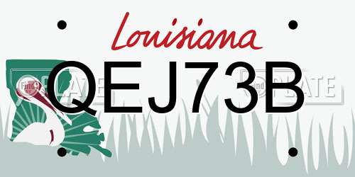 QEJ73B Louisiana License Plate