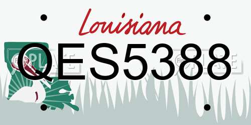 QES5388 Louisiana License Plate