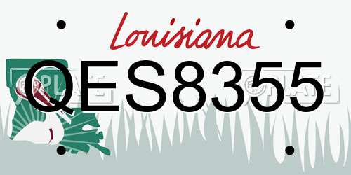 QES8355 Louisiana License Plate