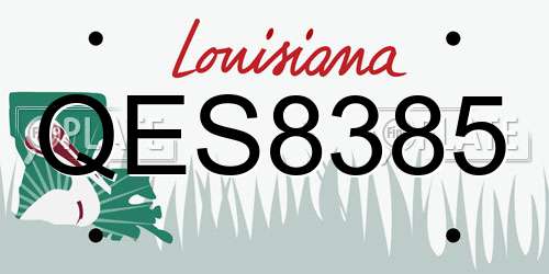 QES8385 Louisiana License Plate