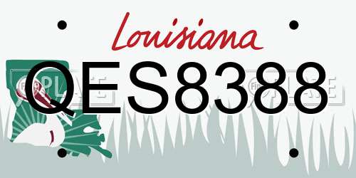 QES8388 Louisiana License Plate