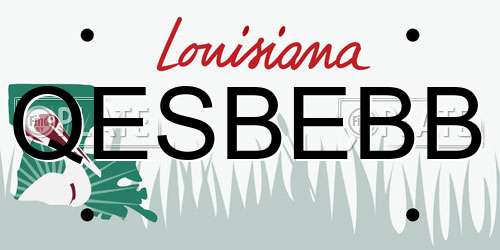 QESBEBB Louisiana License Plate
