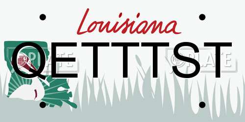 QETTTST Louisiana License Plate