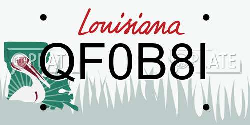 QF0B8I Louisiana License Plate
