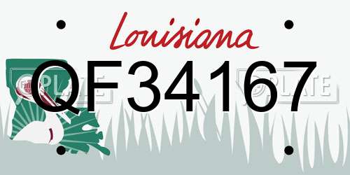 QF34167 Louisiana License Plate