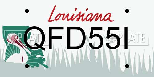 QFD55I Louisiana License Plate