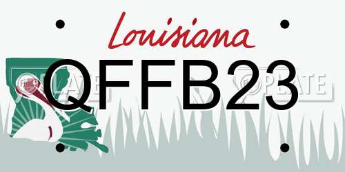 QFFB23 Louisiana License Plate