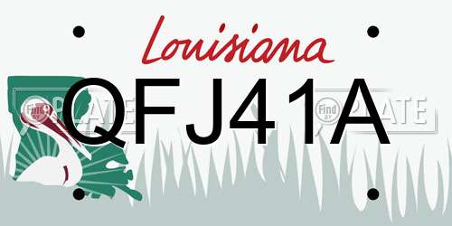 QFJ41A Louisiana License Plate