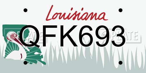 QFK693 Louisiana License Plate