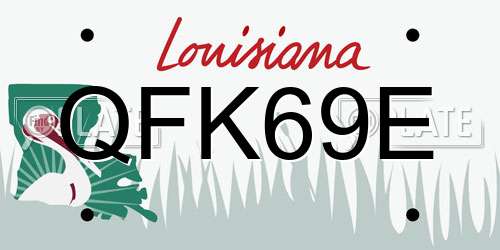 QFK69E Louisiana License Plate