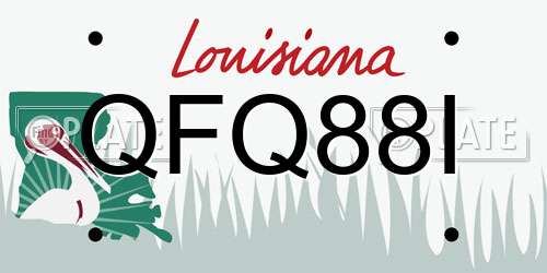 QFQ88I Louisiana License Plate