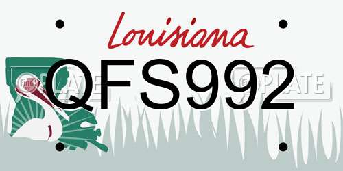 QFS992 Louisiana License Plate
