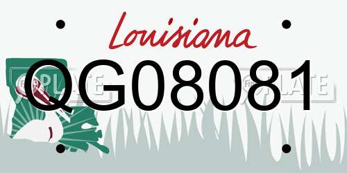 QG08081 Louisiana License Plate