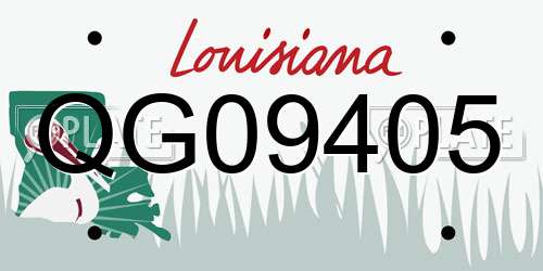 QG09405 Louisiana License Plate