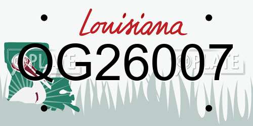 QG26007 Louisiana License Plate