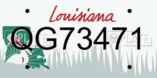 QG73471 Louisiana License Plate