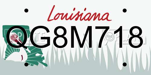 QG8M718 Louisiana License Plate