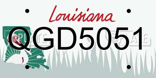 QGD5051 Louisiana License Plate