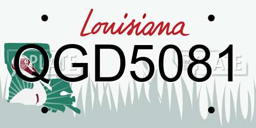 QGD5081 Louisiana License Plate