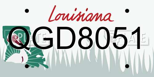 QGD8051 Louisiana License Plate