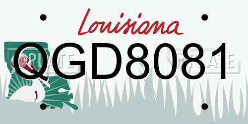 QGD8081 Louisiana License Plate