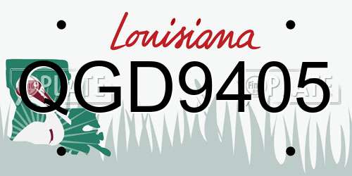 QGD9405 Louisiana License Plate