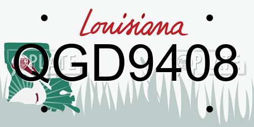 QGD9408 Louisiana License Plate