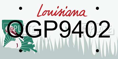 QGP9402 Louisiana License Plate