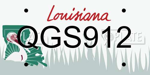 QGS912 Louisiana License Plate