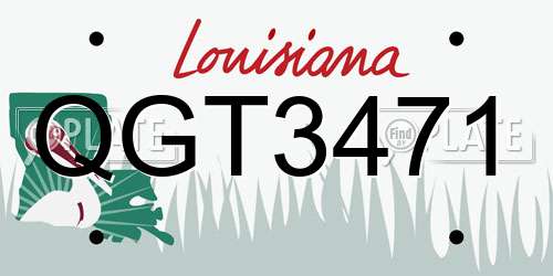 QGT3471 Louisiana License Plate