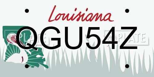 QGU54Z Louisiana License Plate