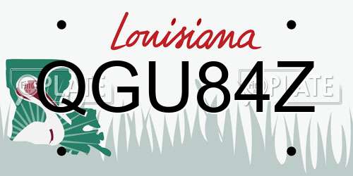 QGU84Z Louisiana License Plate