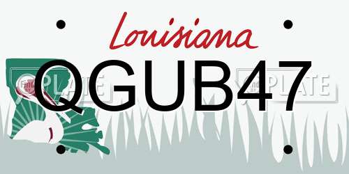 QGUB47 Louisiana License Plate