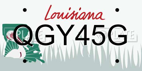 QGY45G Louisiana License Plate