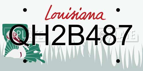 QH2B487 Louisiana License Plate