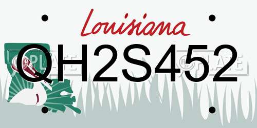 QH2S452 Louisiana License Plate