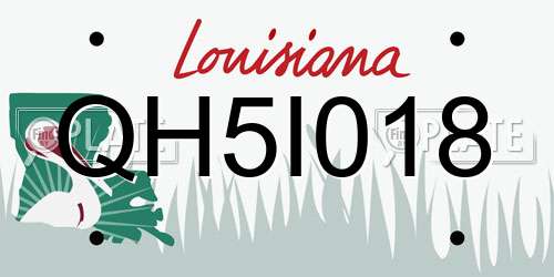 QH5I018 Louisiana License Plate