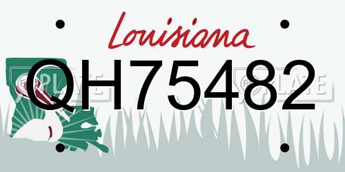 QH75482 Louisiana License Plate