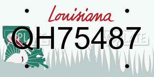 QH75487 Louisiana License Plate