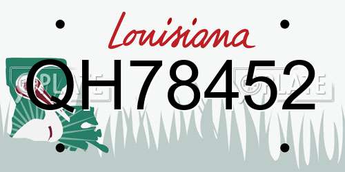 QH78452 Louisiana License Plate