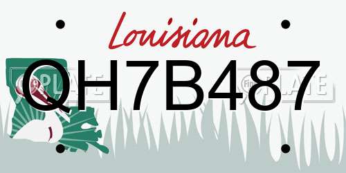 QH7B487 Louisiana License Plate
