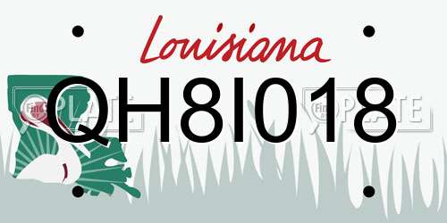 QH8I018 Louisiana License Plate