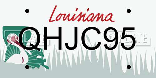 QHJC95 Louisiana License Plate